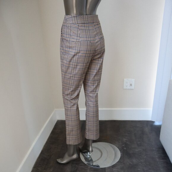 Veronica Beard Tani Pant Brown Check Plaid Classic Trousers Size 4 - Picture 3 of 8
